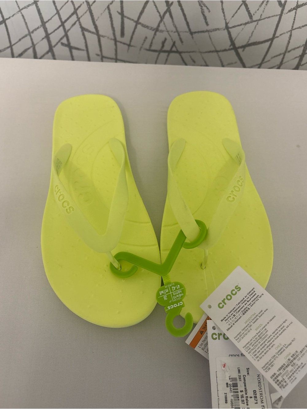 CROCS Men’s Neon Yellow Flip Flop Sandals